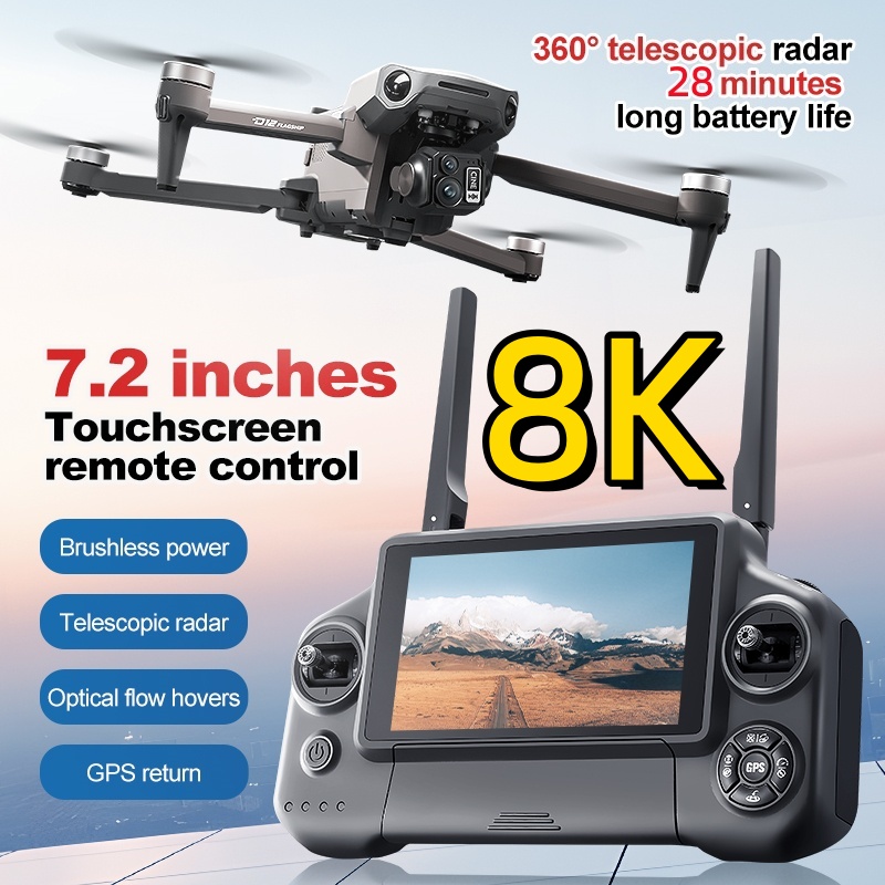 Fpv Brushless Rc Drone 4K - Квадрокоптер 8K с 3-осевым подвесом, бесщеточным