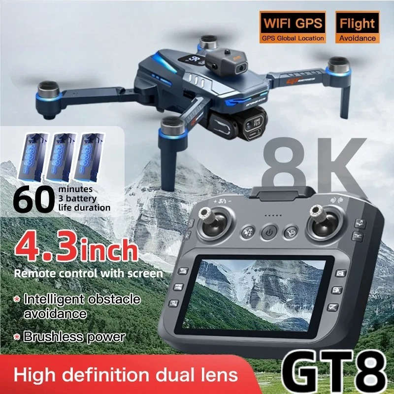 Fpv Brushless Rc Drone 4K - Оригинальный дрон GT8 8K с профессиональной