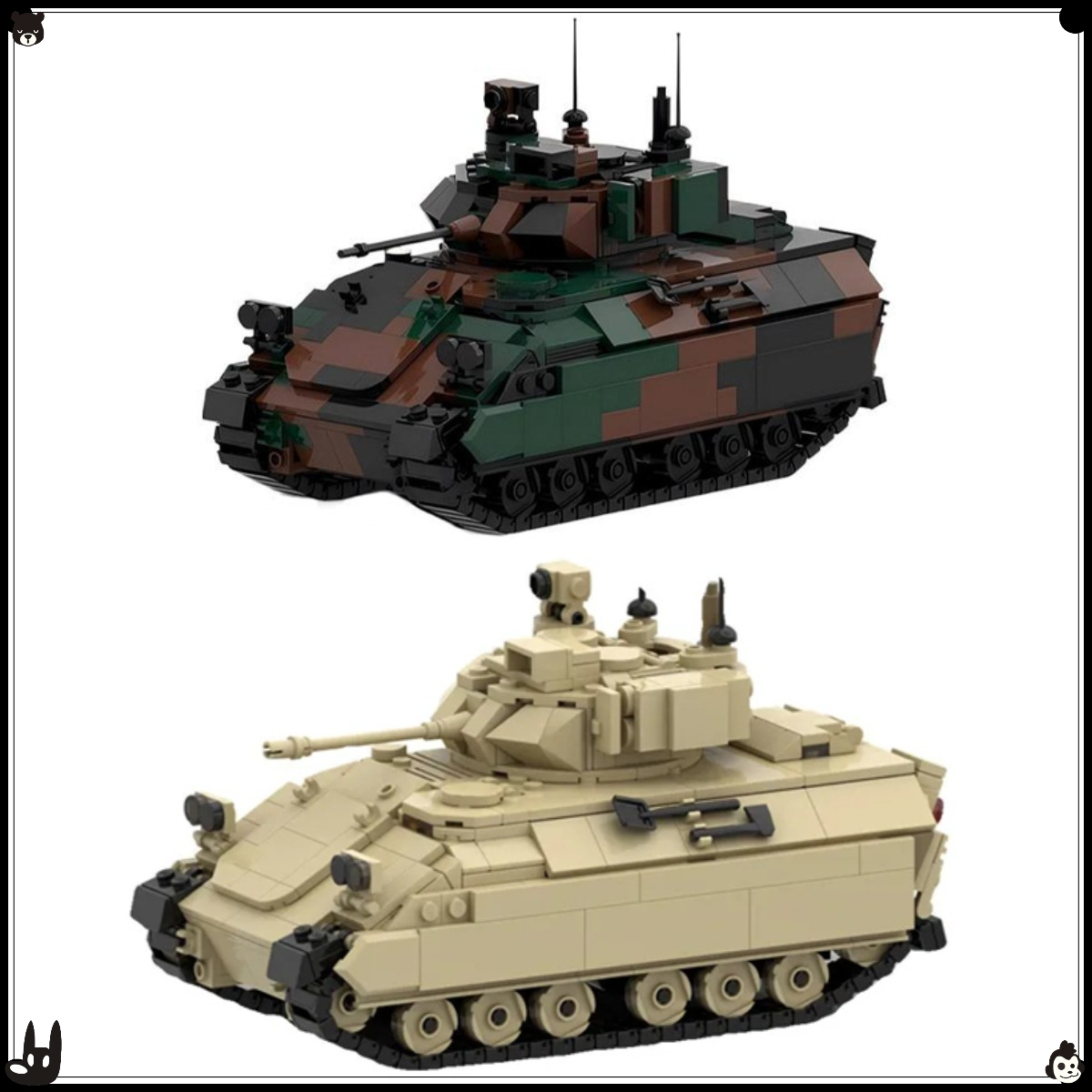 Lego Compatible Military Tank - MOC военная серия, гусеничный бронированный развевательный
