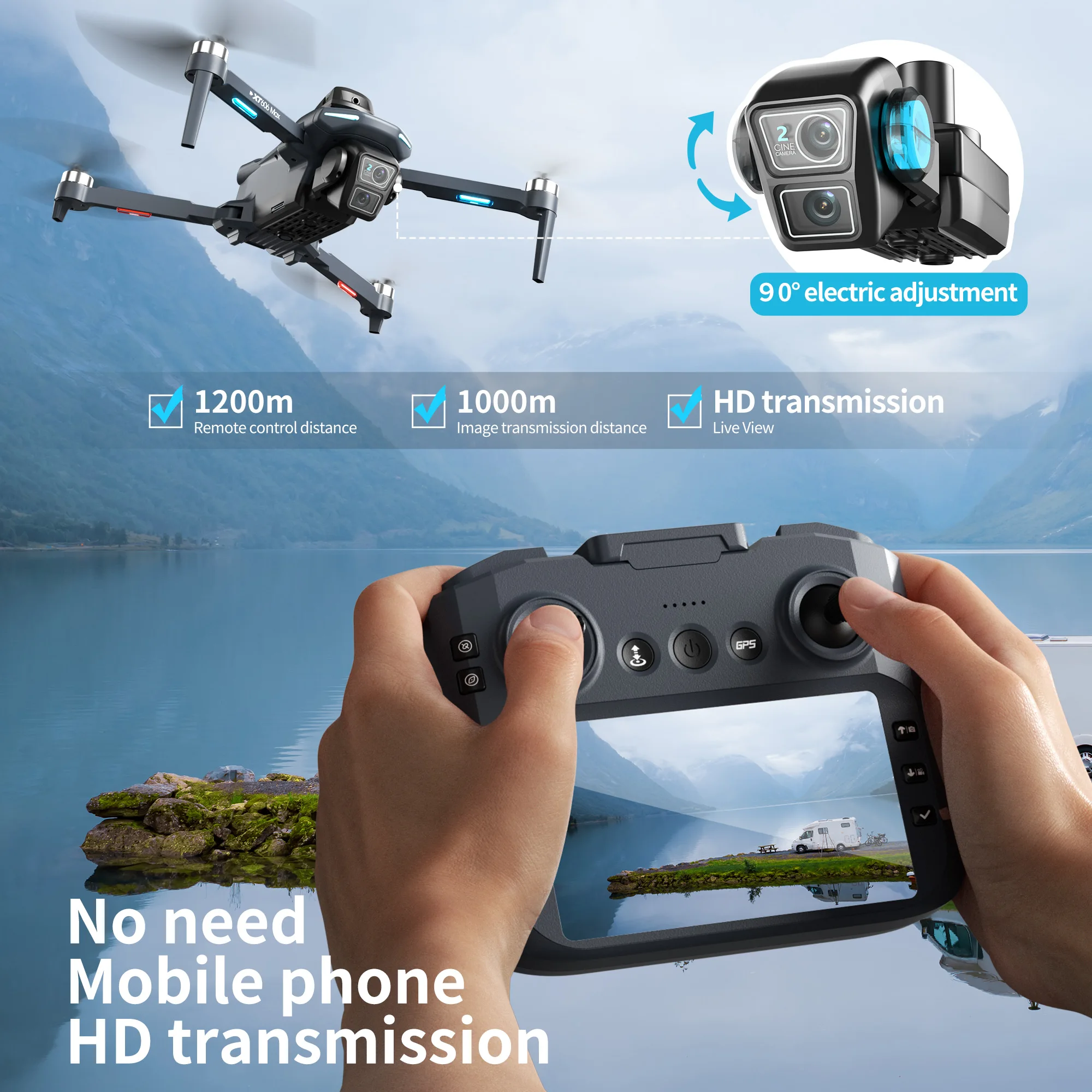 Оригинальный дрон XT606 с проф – обзор и цена Fpv Brushless Rc Drone 4K