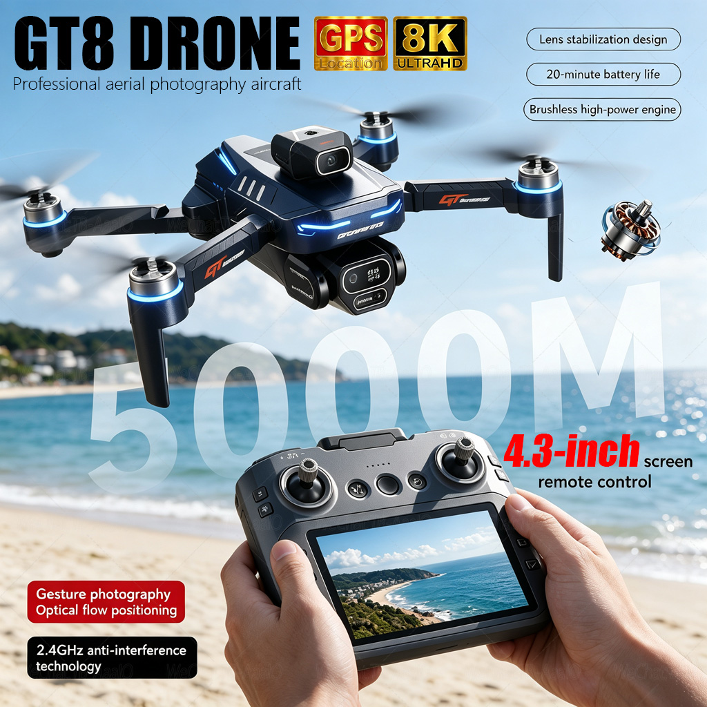НОВЫЙ Дрон GT8 HD RC с двумя п – обзор и цена Fpv Brushless Rc Drone 4K